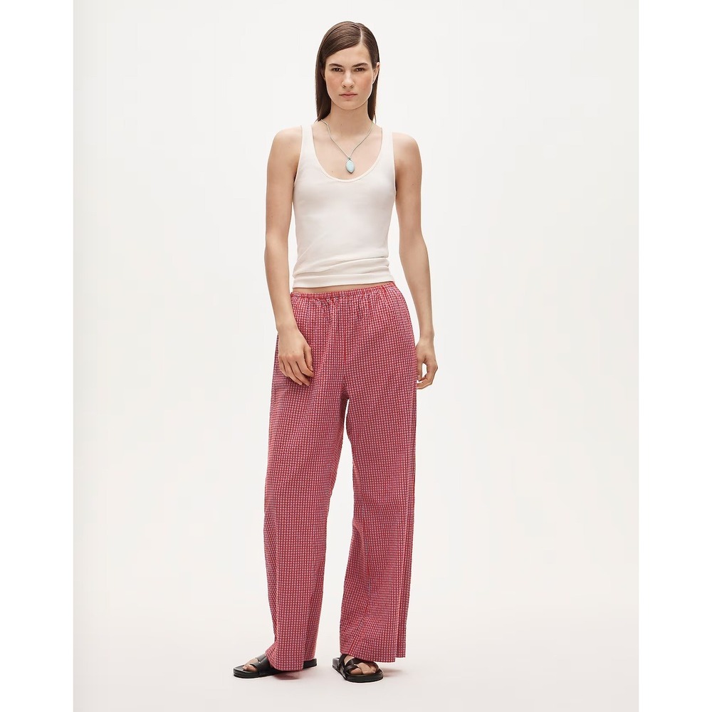 J Crew Cosmo pant in gingham seersucker Red Blue Cotton CV122